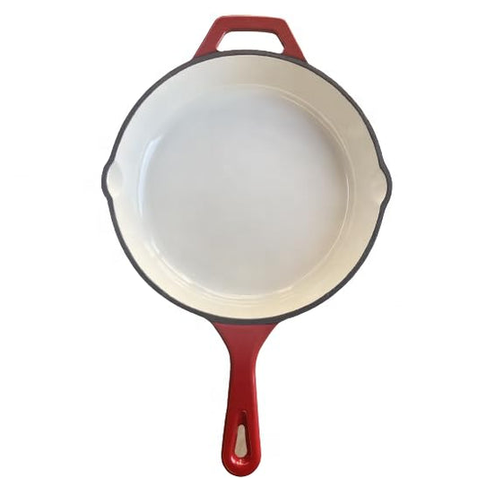 NUTRION Enamel Cast Iron Frying Pan | 10 Inch (2.5 Litre) | Heavy Duty Skillet with Enamel Coating for Frying, Sauteing & Everyday Cooking | Non-Toxic, Rust-Free & Easy to Clean Cookware