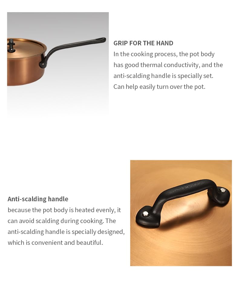 Nutrion Chefs Special Triply Steel cookware (1.5 Litre Copper Finish Pan)