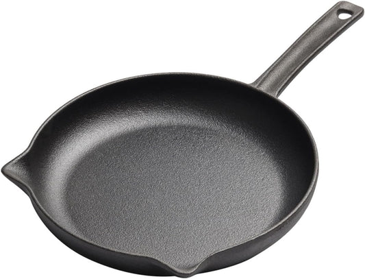 NUTRION Pre-Seasoned Cast Iron Frying Pan | 10 Inch (2.5 Litre) | Heavy Duty Skillet for Frying, Sautéing, Dosa & Indian Cooking | Naturally Non-Stick, Non-Toxic & Induction Compatible
