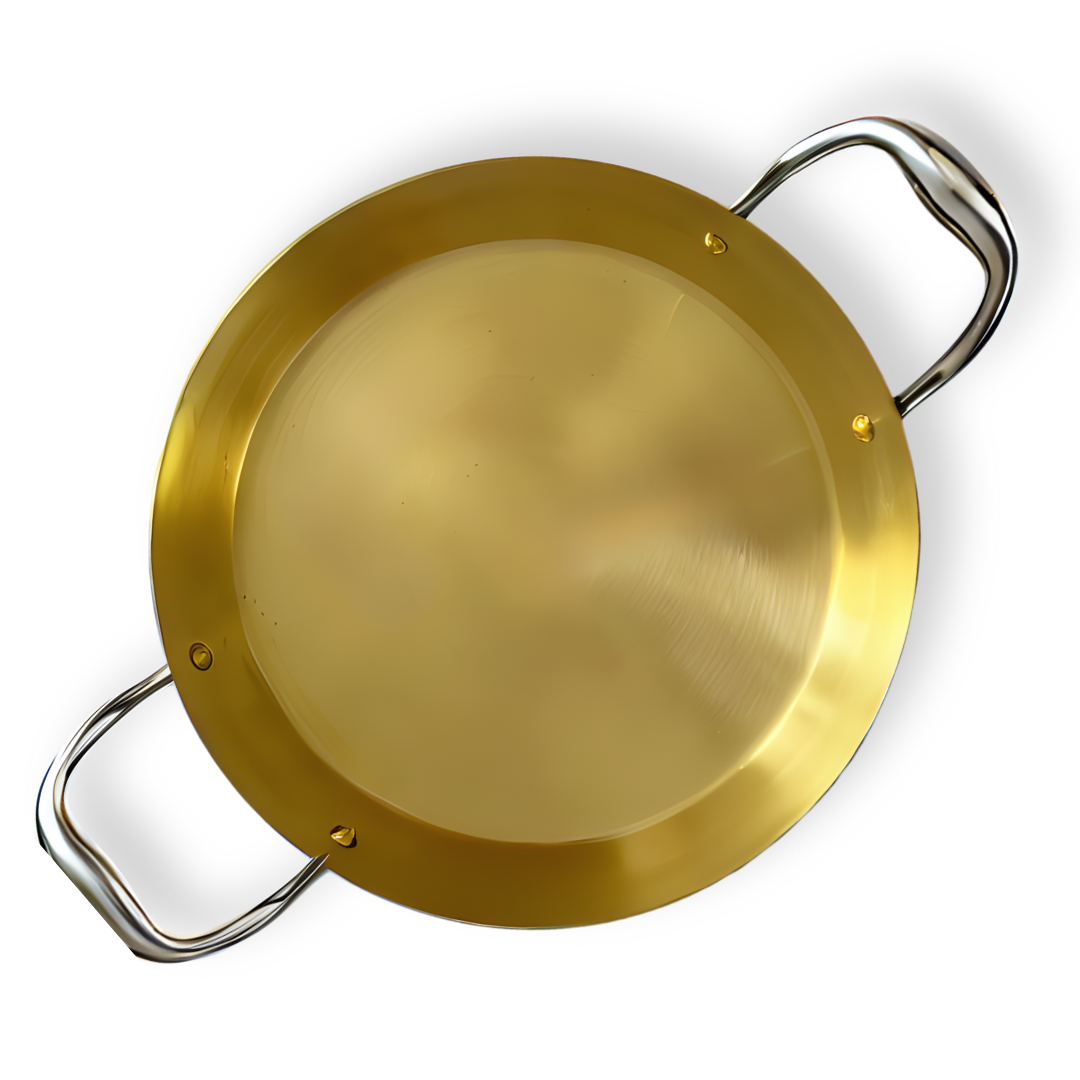 Double Handle Bronze Frying Pan -25 cm