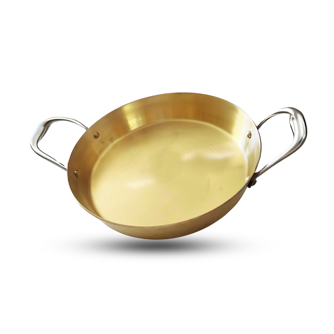 Double Handle Bronze Frying Pan -25 cm