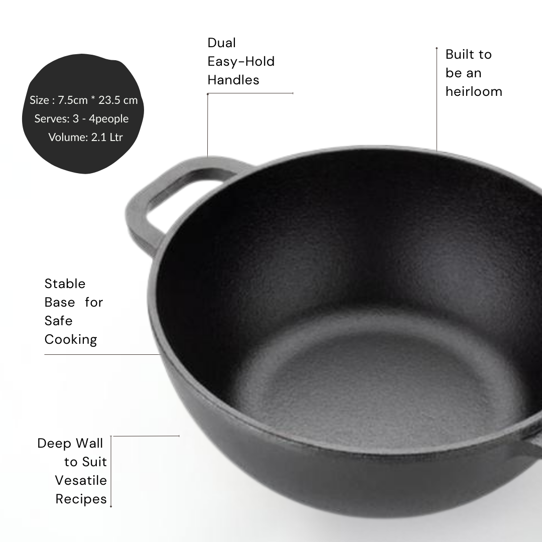 Pre Seasoned Cast Iron kadai