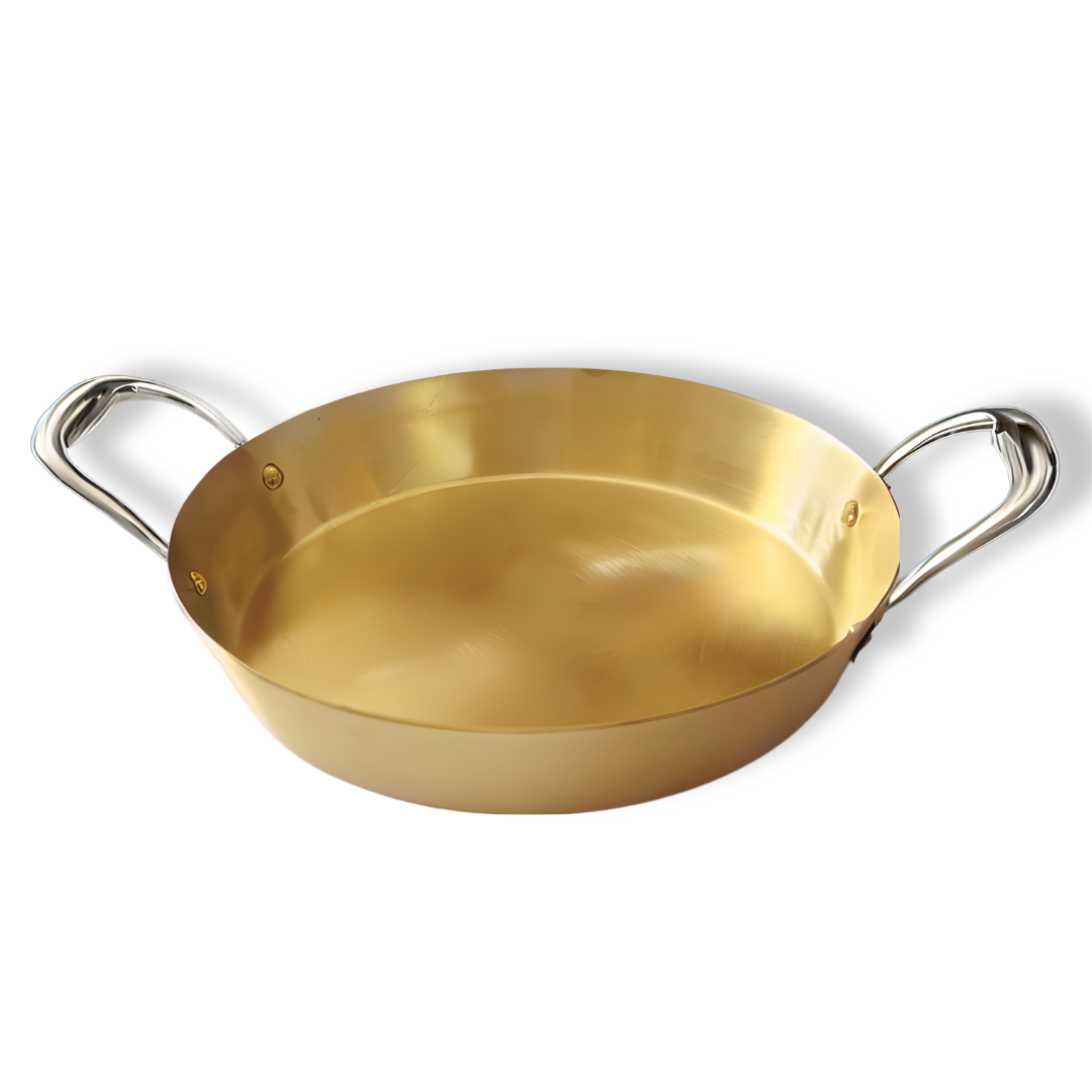 Double Handle Bronze Frying Pan -25 cm