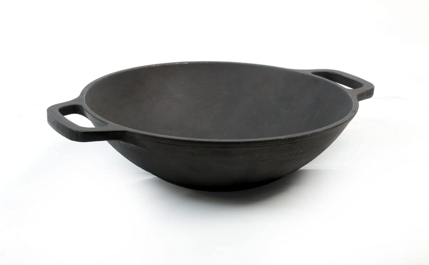 NUTRION Pre-Seasoned Cast Iron Kadai | Traditional Deep Cooking Pan for Healthy Cooking, Even Heating & Long-Lasting Durability (Round Bottom deep kadai)