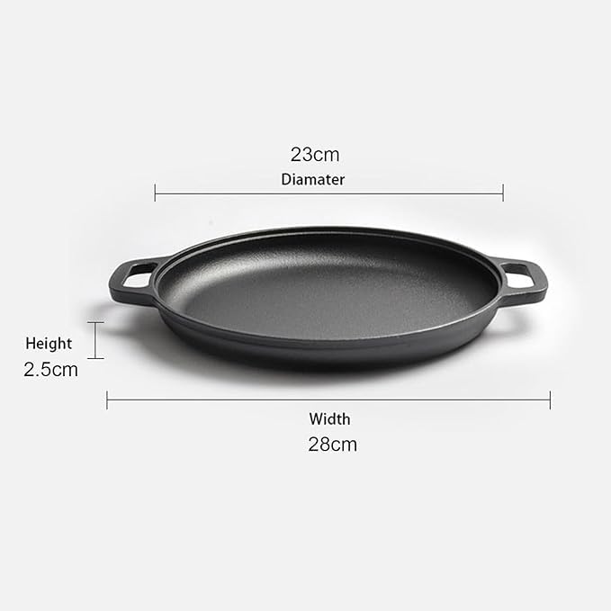 NUTRION Happiness Series Pre-Seasoned Cast Iron Skillet Fry Pan Cooking Pan 28cm (11 Inch), Oven Safe Cookware with Dual Handles, Use for Grill, Stovetop, Induction