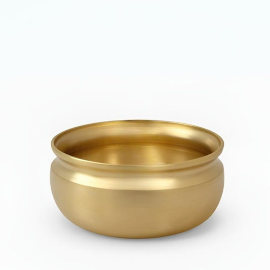 Nutrion Pure Bronze Handi/Pongal Pot (2.4Liters) | Traditional Pital Cooking Pot for Kitchen & Biryani | Handmade Mirror Finish Bronze Utensil for Home Chefs & Gifting