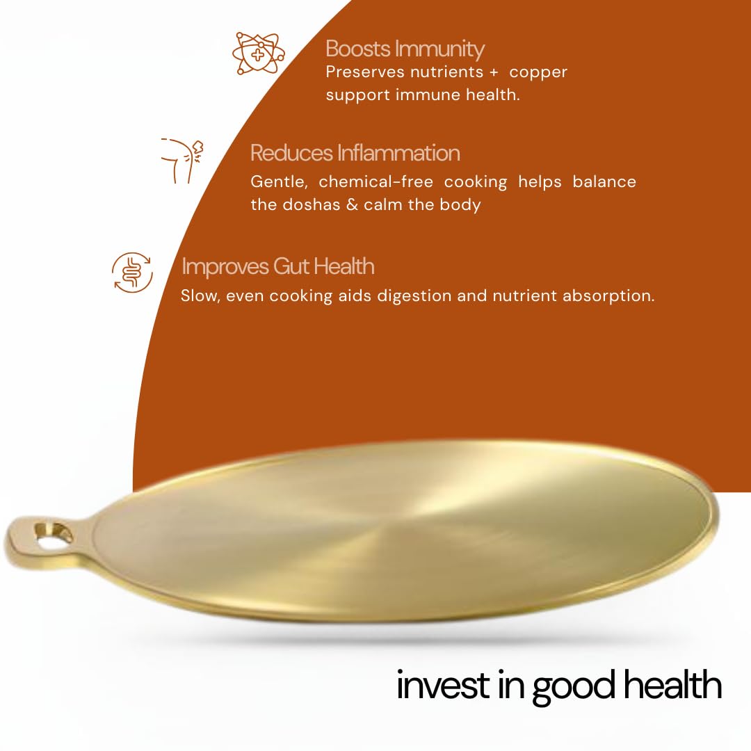 NUTRION Bronze Kadai Cookware Combo – 10″/3 L Kadai & 9″/1.8 – Tin-Coated Traditional Kerala Bronze, Chemical-Free, Even-Heat, Durable Duo