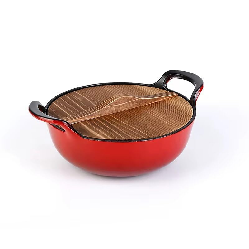 NUTRION Enamel Cast Iron Kadai | 8 Inch (2 Litre) | Heavy Duty Enamel Coated Deep Fry Pan for Curry, Biryani & Sabzi | Non-Toxic, Rust-Free, Easy to Clean & Gas/Induction Compatible