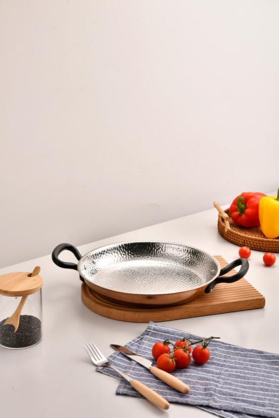 Nutrion Chefs Special Triply Steel cookware (Double Handle Copper Finish Pan)