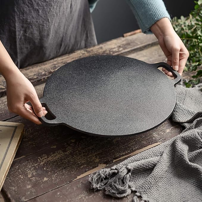 Nutrion Pre-Seasoned Cast Iron Tawa | 12 Inch | Heavy Duty Roti, Chapati & Dosa Pan | Naturally Non-Stick, Non-Toxic & Durable | Gas & Induction Compatible Cookware