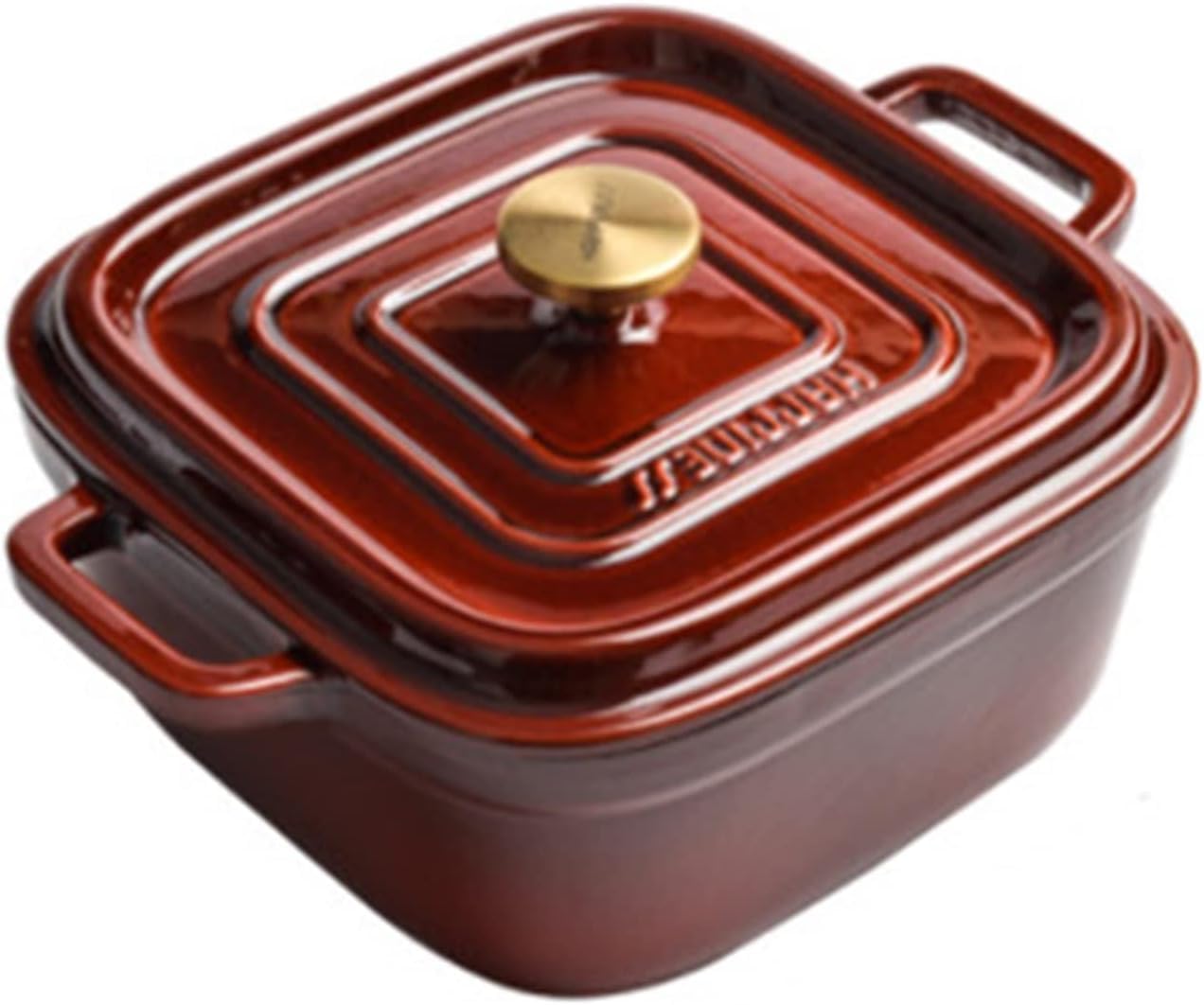 Nutrion Happiness Series Premium Enamelled Cast Iron Dutch Oven, Gold Knob