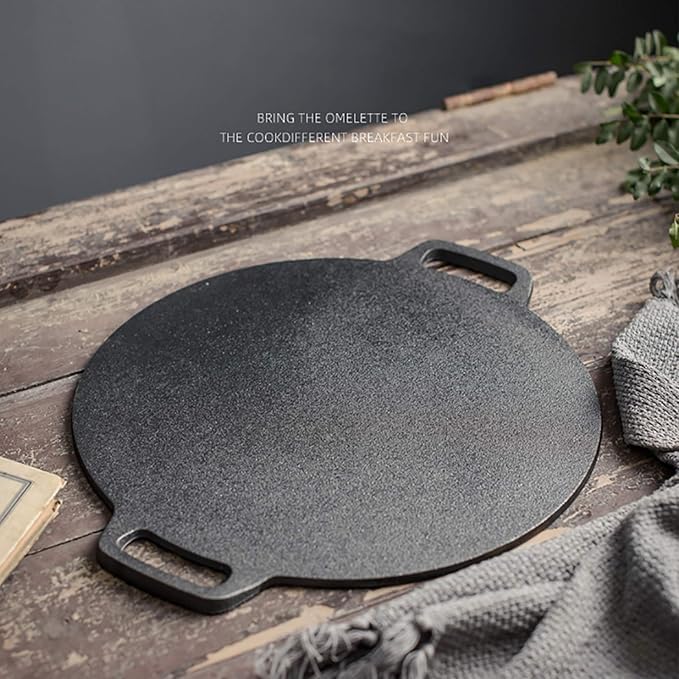 Nutrion Pre-Seasoned Cast Iron Tawa | 12 Inch | Heavy Duty Roti, Chapati & Dosa Pan | Naturally Non-Stick, Non-Toxic & Durable | Gas & Induction Compatible Cookware