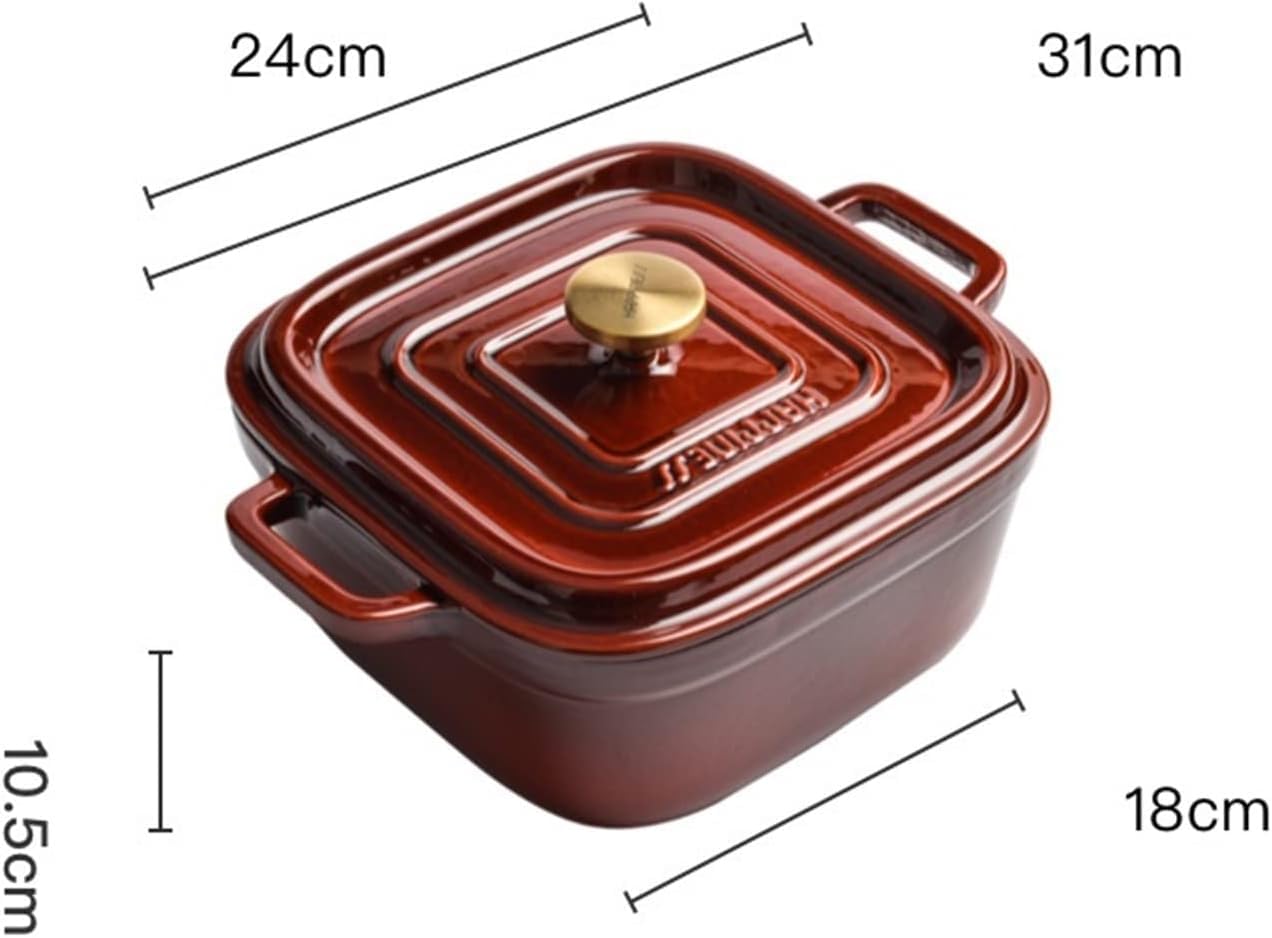 Nutrion Happiness Series Premium Enamelled Cast Iron Dutch Oven, Gold Knob