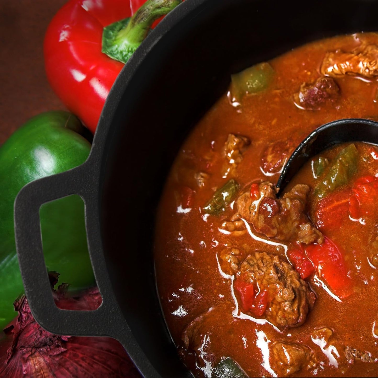 Nutrion Happiness Series Pre-Seasoned Cast Iron Dutch Oven with Lid and Handles - Versatile Black Cast Iron Skillet - Shallow Cookware for Casseroles and Braising Dishes - Works with Induction Stovetops